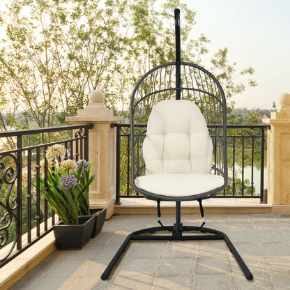 Hanging Wicker Egg Chair with Stand