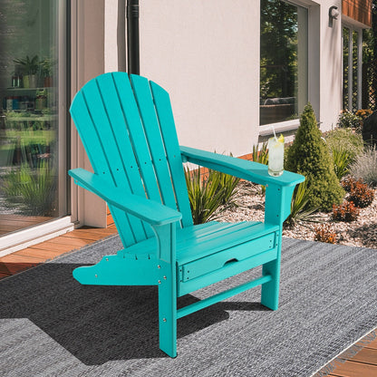 Patio HDPE Adirondack Chair with Retractable Ottoman