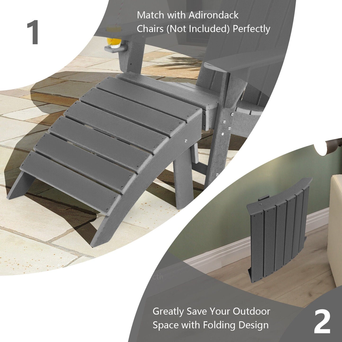 Adirondack Folding Ottoman with All Weather HDPE