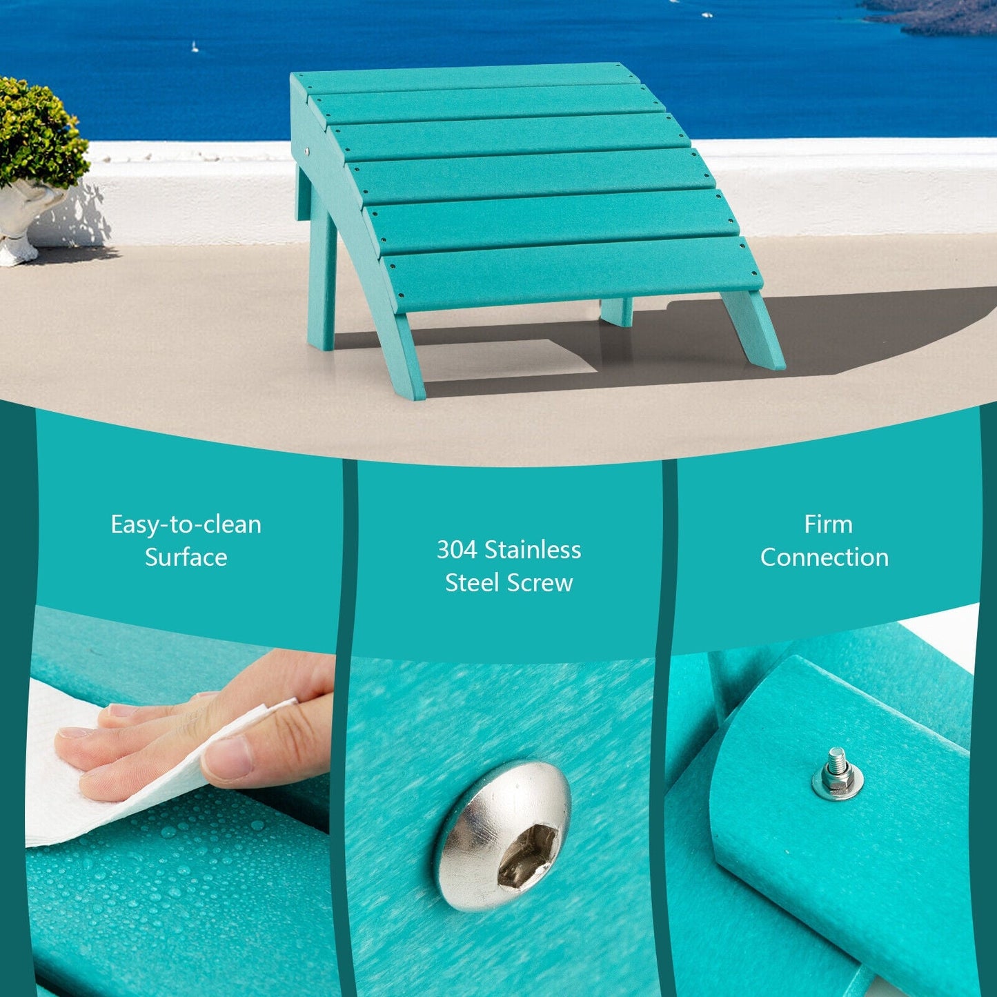 Adirondack Folding Ottoman with All Weather HDPE