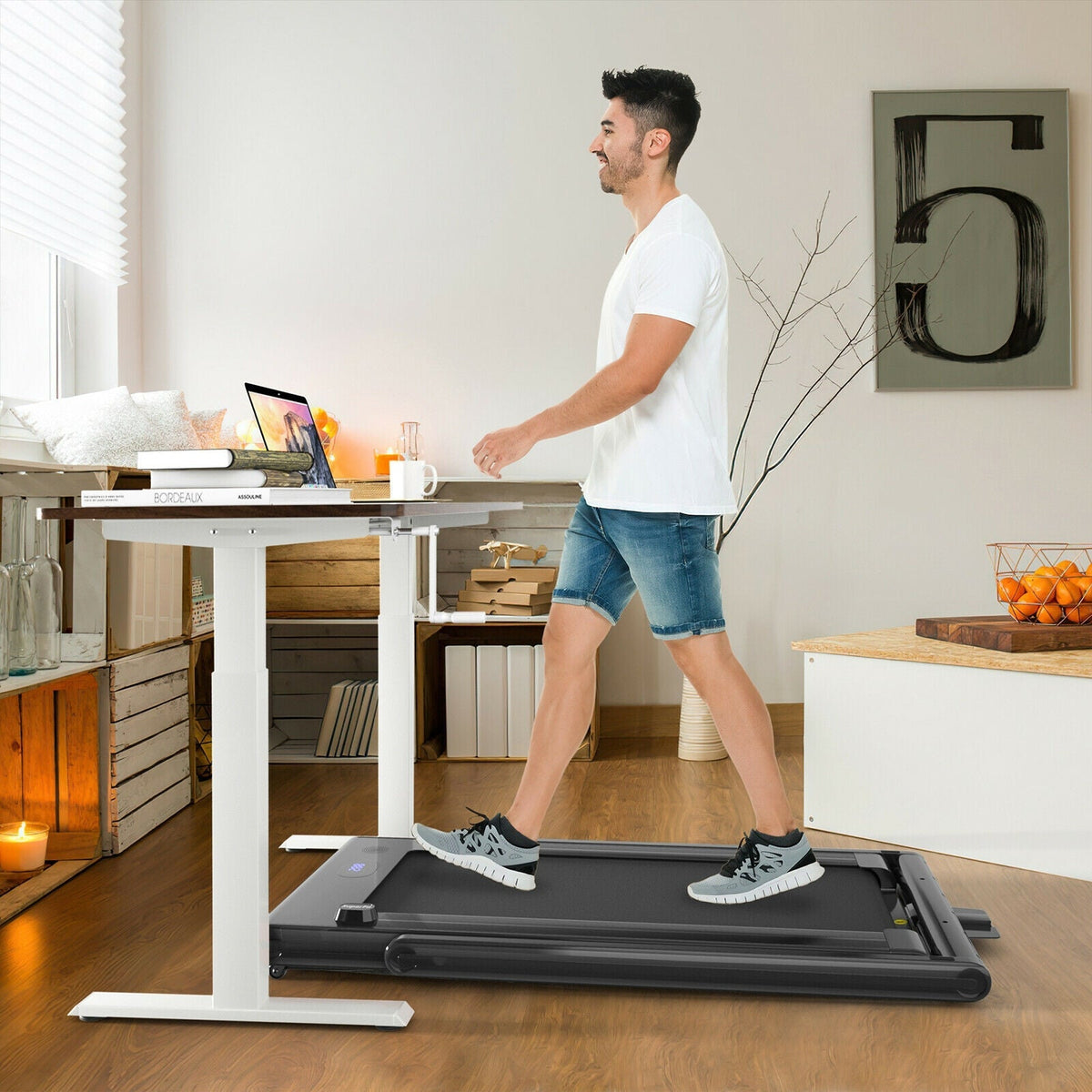 2-in-1 Folding Treadmill with Dual LED Display