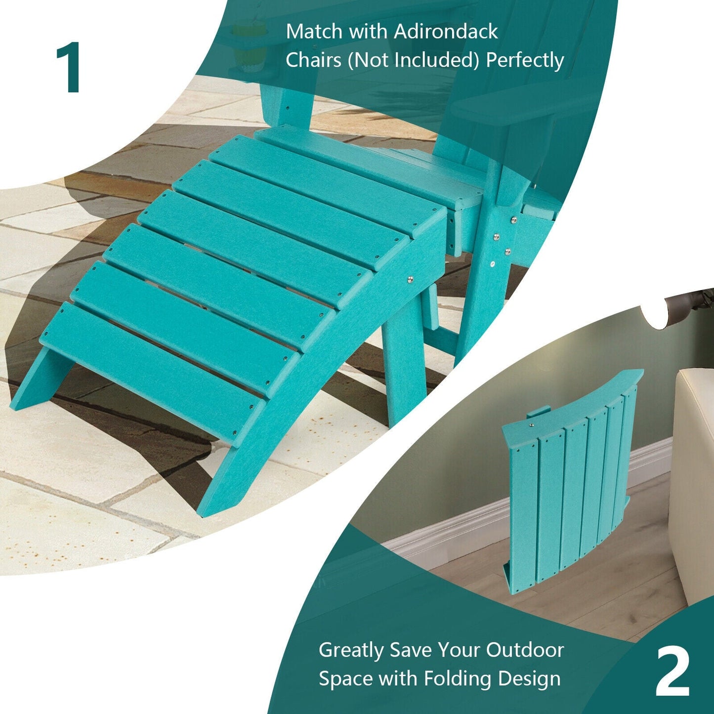 Adirondack Folding Ottoman with All Weather HDPE