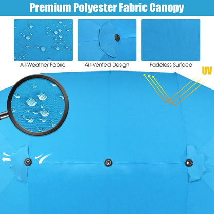 15 Feet Patio Double-Sided Umbrella with Hand-Crank System