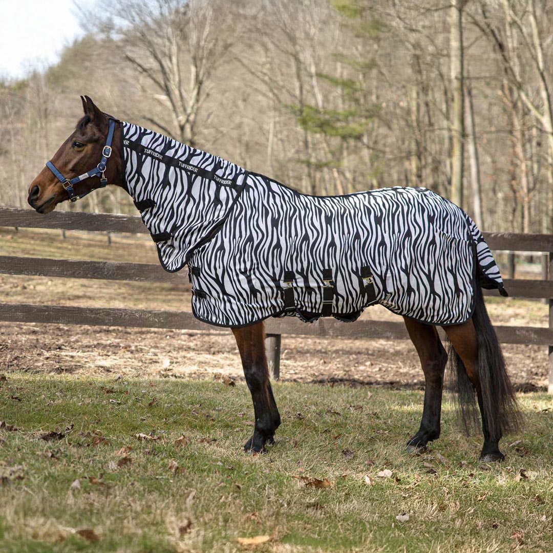 TuffRider Comfy Plus Combo Neck Zebra Print Fly Sheet