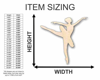 Unfinished Wood Ballerina Dancer Shape - Craft- up to 46" DIY