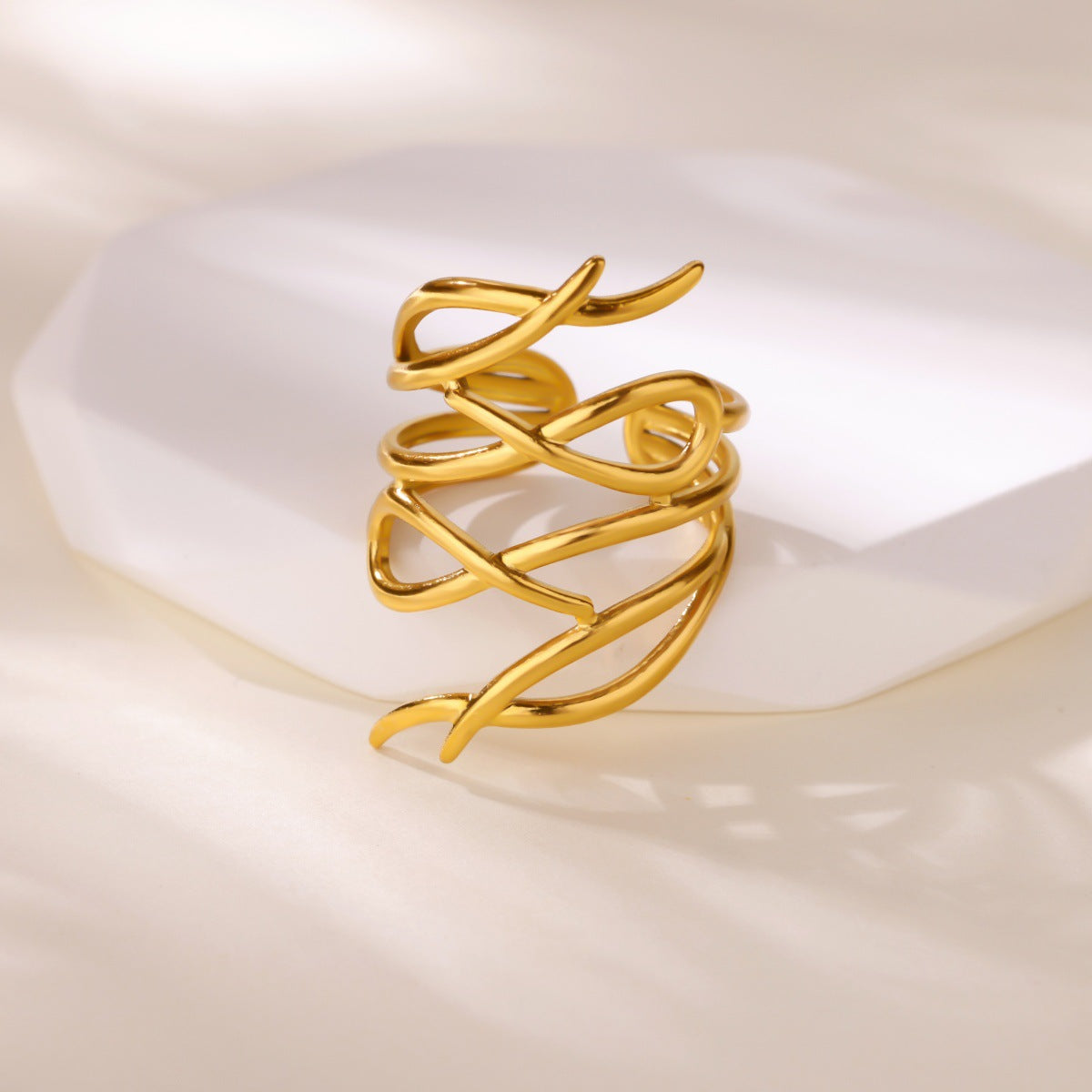 Creative Alien Big Wave Open Ring For Women