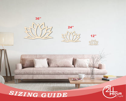 Unfinished Wood Lotus Flower Shape - Craft - up to 46"