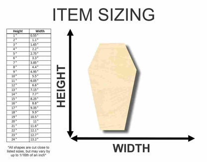 Unfinished Wood Coffin 2D Shape - Halloween - Craft - up to 46" DIY