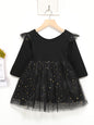 Long sleeve solid color pleated skirt