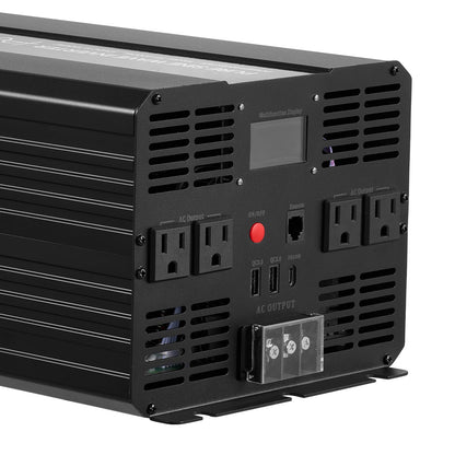 4000W Pure Sine Wave Power Inverter, 12V to 120V, LCD, USB, for RV Truck