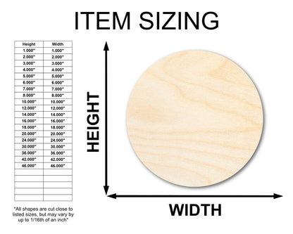 Unfinished Wood Circle Round | Circle Blank | DIY Craft Cutout | Up to 46"