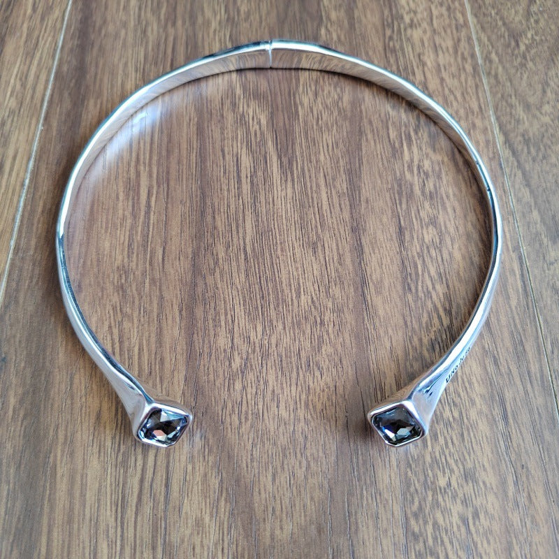 Personalized Geometric Square Womens Niche Design Chic Crystal Choker