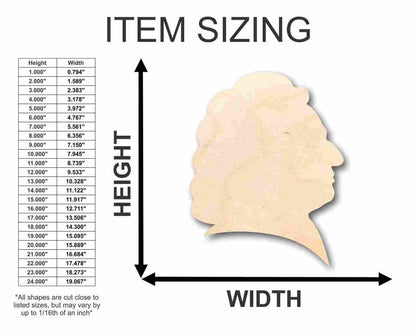 Unfinished Wood Bach Shape - Music - History - Craft - up to 46" DIY
