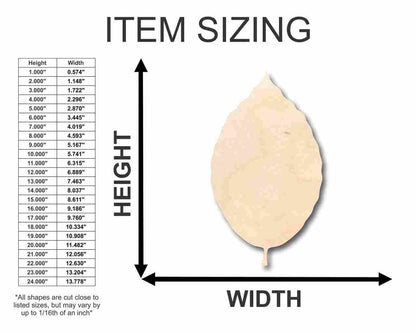 Unfinished Wood Beech Leaf Shape - Craft - up to 46" DIY
