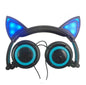 Cat ear head-mounted luminous foldable mobile phone music headset