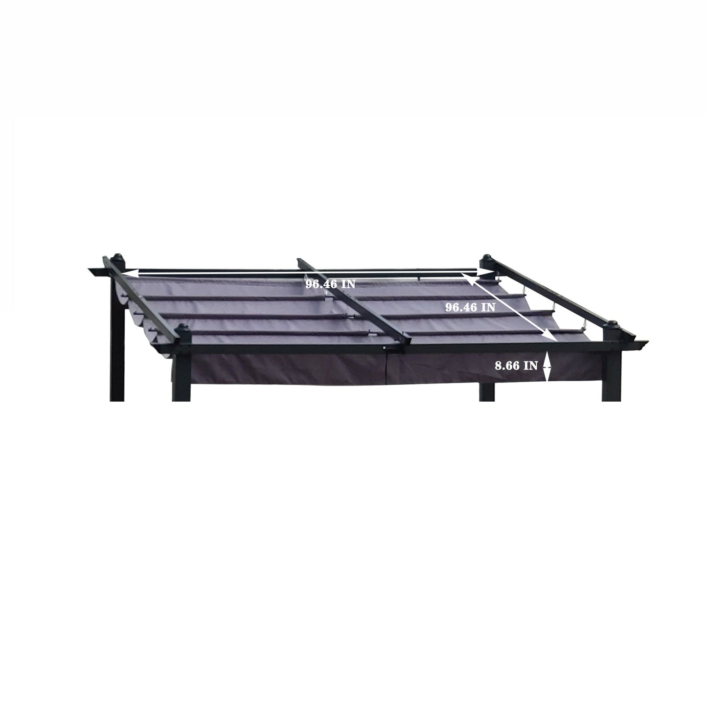 Pergola Replacement Canopy Gray Polyester UV Water-Resistant 10x10 Ft