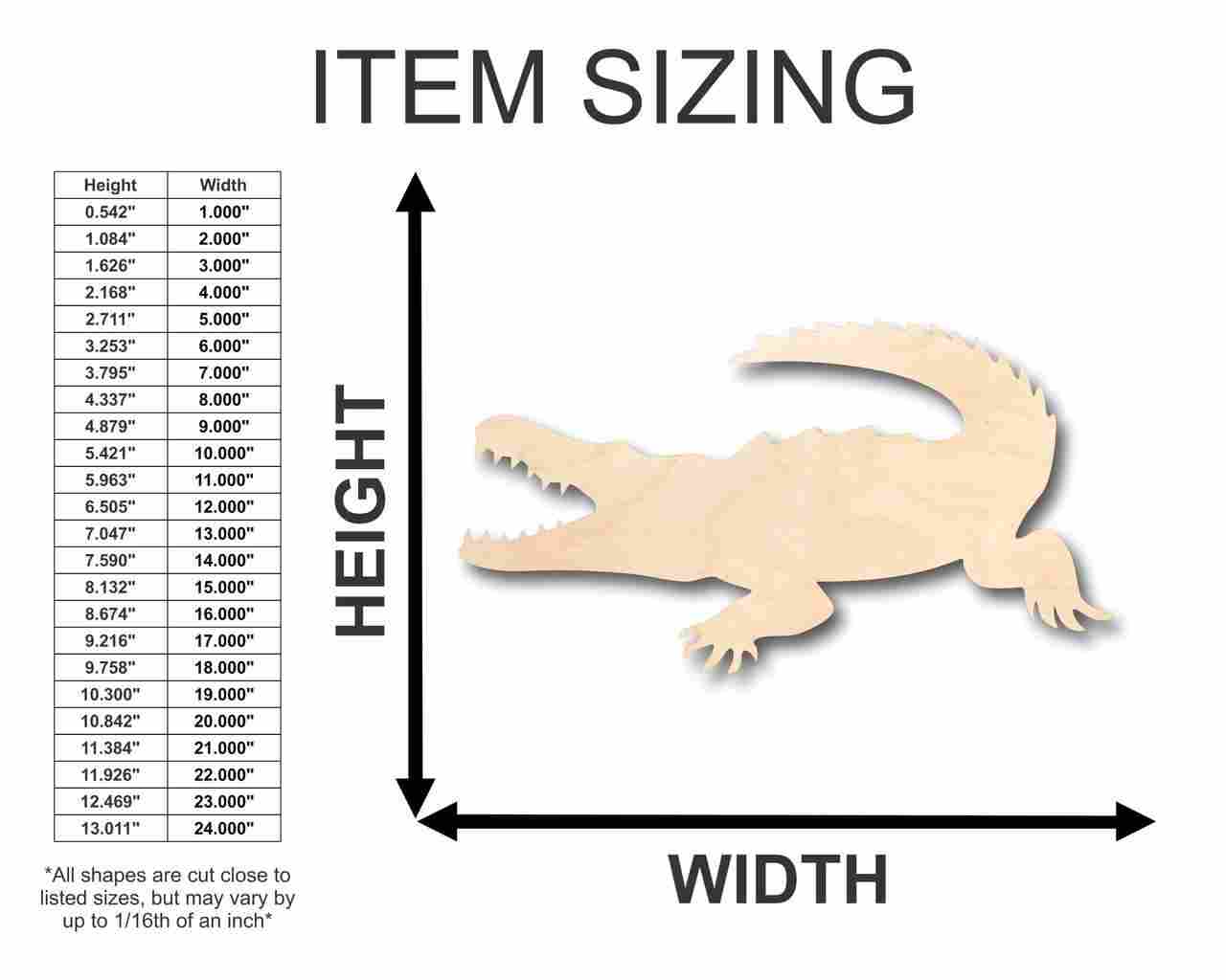 Unfinished Wood Crocodile Shape - Animal - Craft - up to 46" DIY