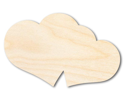 Unfinished Wood Double Heart Shape - Love Craft - up to 46"