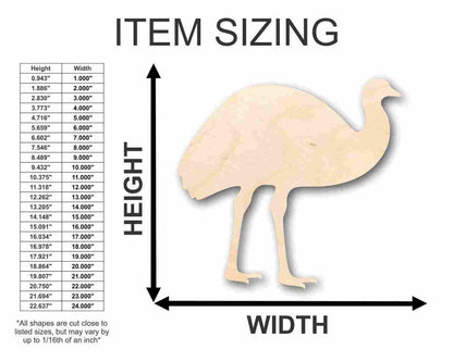 Unfinished Wood Emu Shape - Animal - Wildlife - Craft - up to 46" DIY