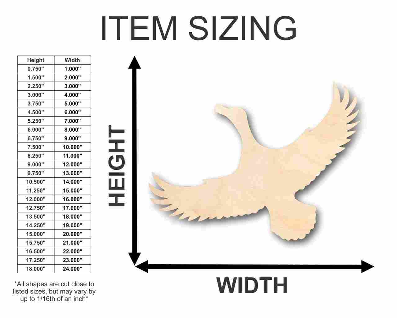 Unfinished Wood Flying Duck Shape - Animal - Wildlife - Craft - up to 46" DIY