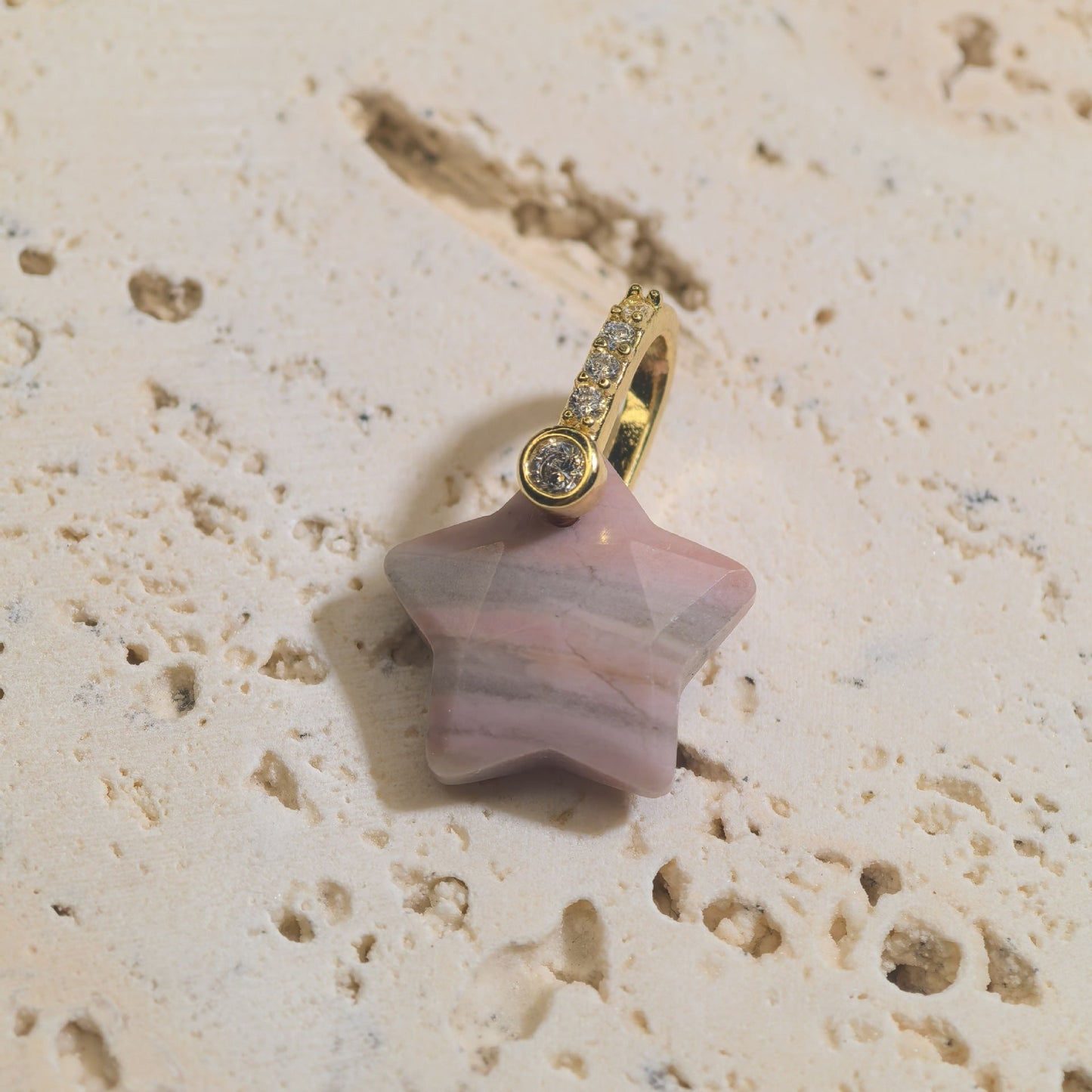 Natural Stone Cut-surface Star Pendant Five-pointed Star Charm