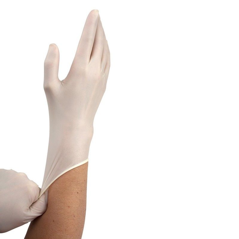 Dynarex Powder-Free Plus Latex Exam Gloves, PolyLined, White - Small, 100ea/bx, 10bxs/cs (1000 Count)