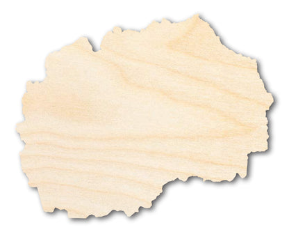 Unfinished Wood Macedonia Coutry Shape - Southeast Europe Craft - up to 46" DIY