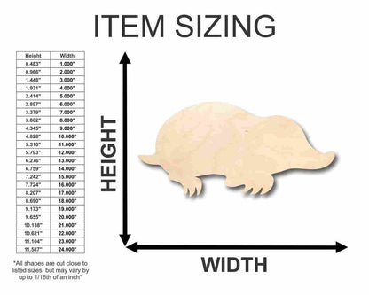 Unfinished Wood Mole Shape - Animal - Wildlife - Craft - up to 46" DIY