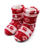 Coral velvet print indoor boots