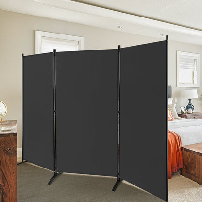 6 Feet 3 Panel Room Divider with Durable Hinges Steel Base