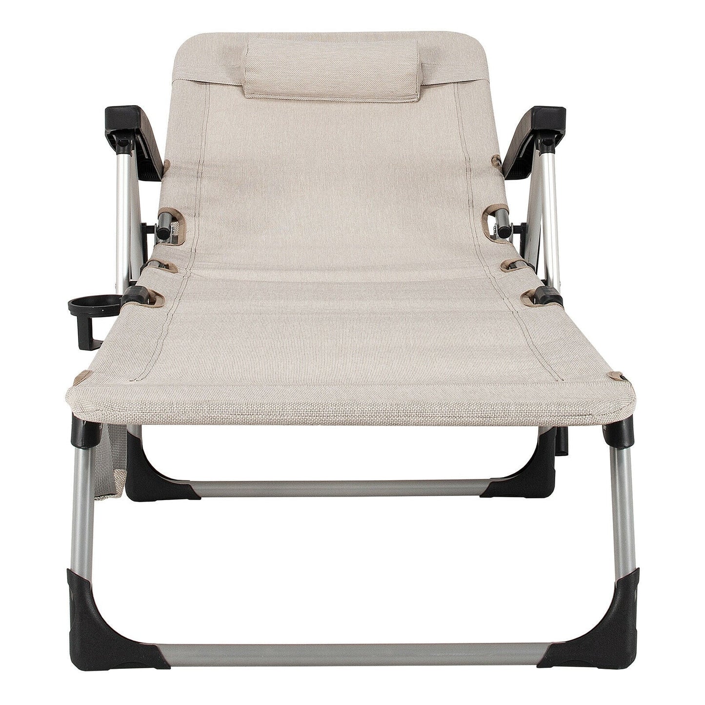 Beach Folding Chaise Lounge Recliner with 7 Adjustable Position
