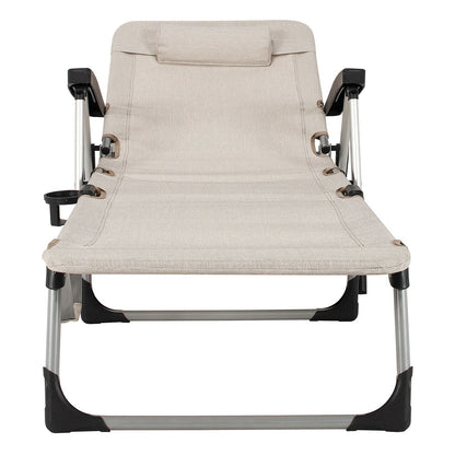 Beach Folding Chaise Lounge Recliner with 7 Adjustable Position
