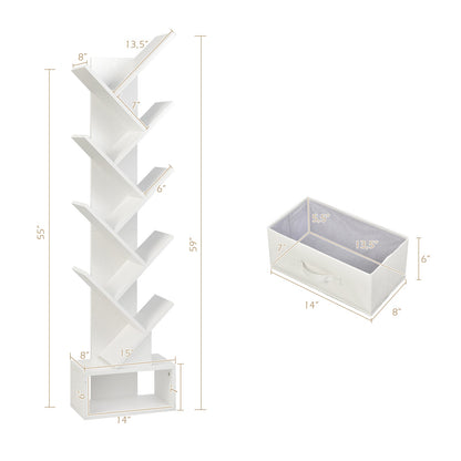 10-tier Tree Bookshelf with Drawer Free