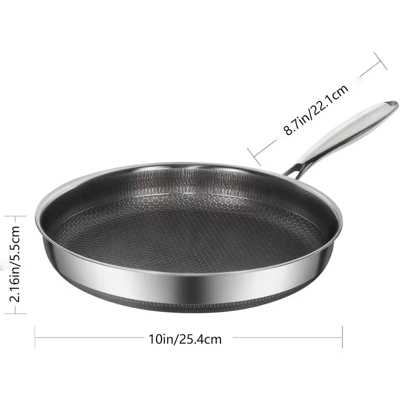 Stainless Steel Non-Stick Frying Pan, 10-12.4in