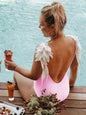 Backless Wide Strap Parent-Child Swimwear