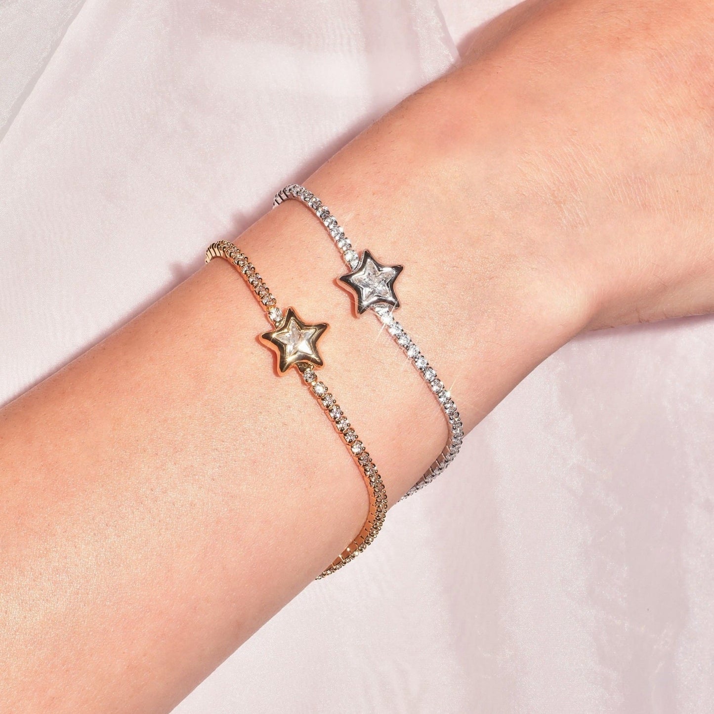 Starry Diamond-encrusted Full-diamond Bracelet For Women
