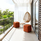Brown Square Corduroy Ottoman Foot Rest with Woven Design and High-Resilience