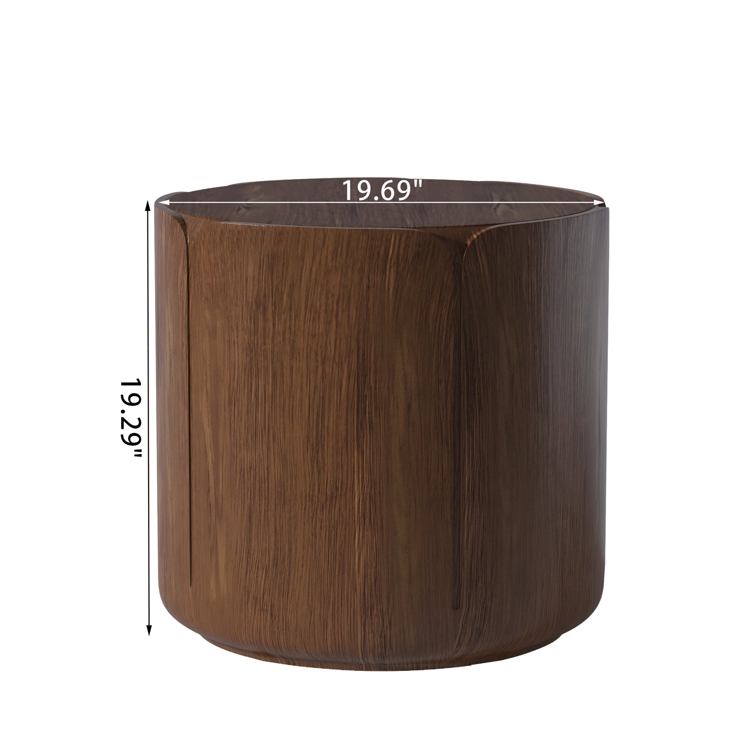 19.29 in Outdoor Side Table Set of 2, Wood Grain, Waterproof, Patio, Brown