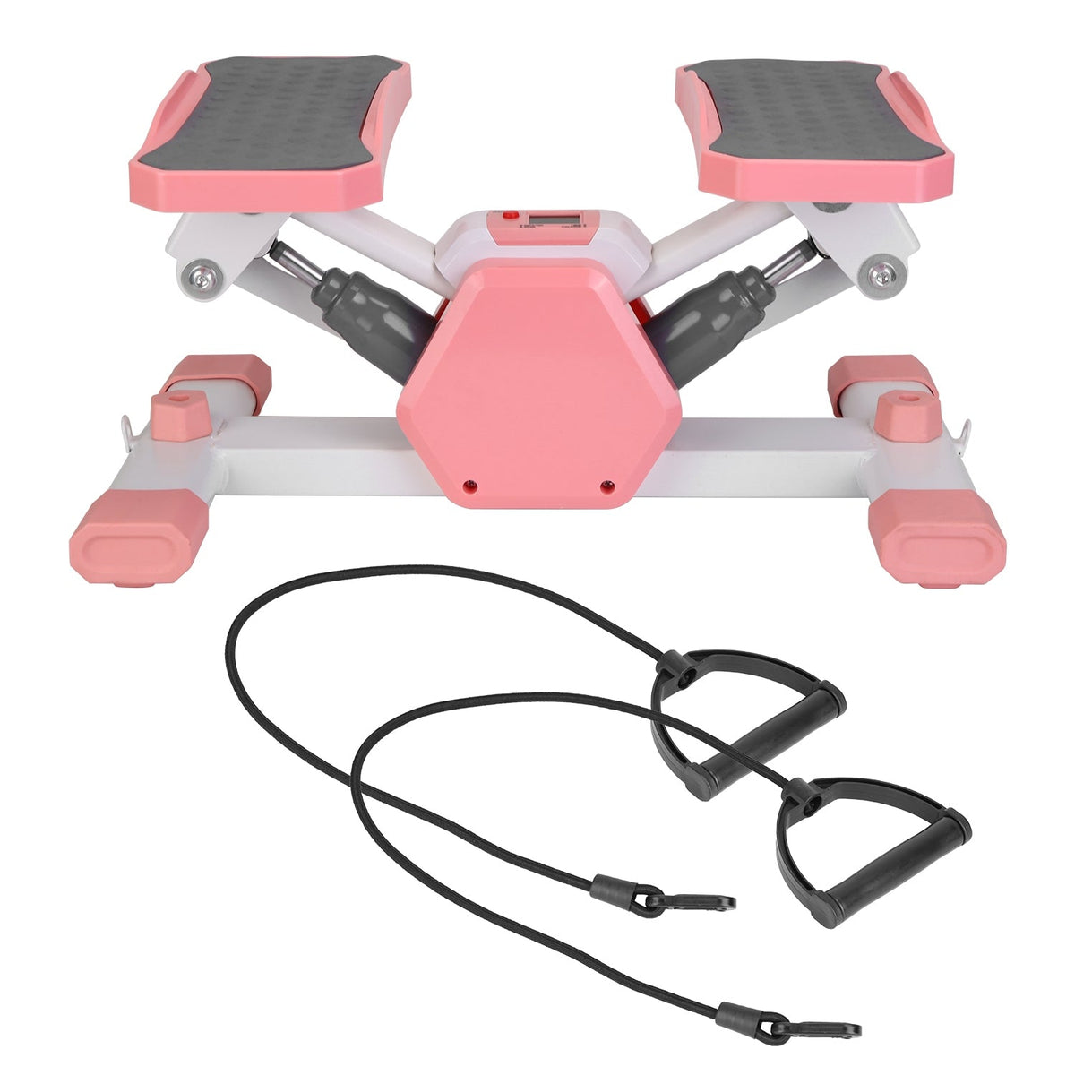 Mini Stepper Stair Stepper With Resistance Bands Quiet Workout Stepper with Digital Timer Max 330.7LBS Load for Home