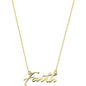 10K Gold Faith Necklace for Women Adjustable from 16" to 18"