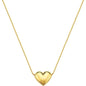 10K Gold Puffed Heart Necklace for Women Adjustable