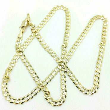 10K Solid Yellow Gold Cuban Chain 2.6mm Necklace