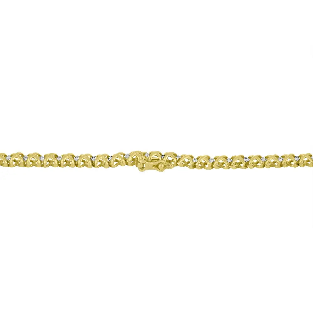 Graduated Round Diamond Riviera Necklace in 10K Yellow Gold 4.0 Cttw