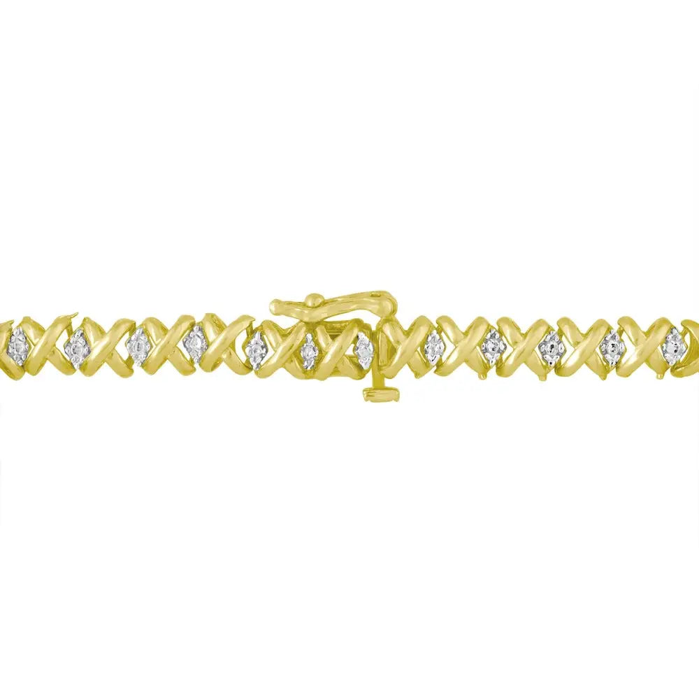 Graduated Round Diamond Riviera Necklace in 10K Yellow Gold 4.0 Cttw