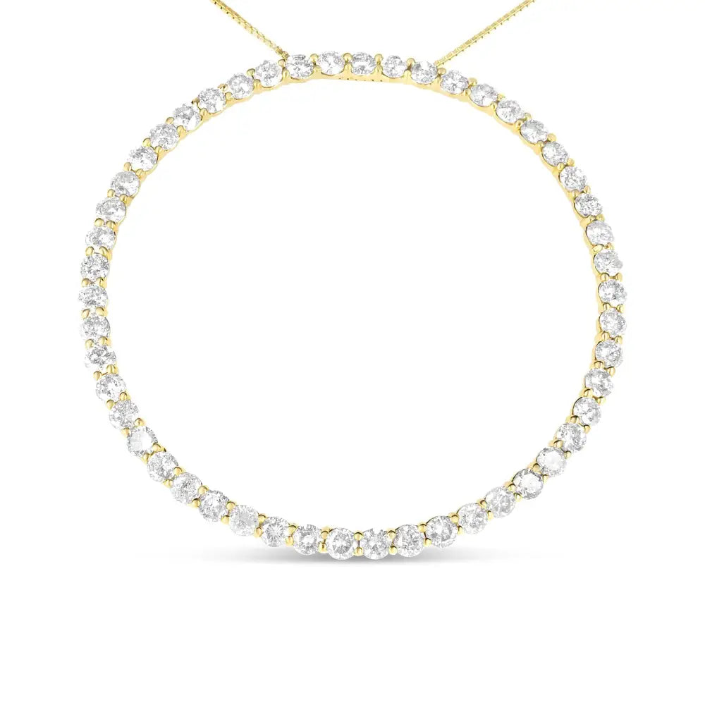 4.0 Cttw Diamond Circle Pendant in 10K Gold-Plated Sterling Silver