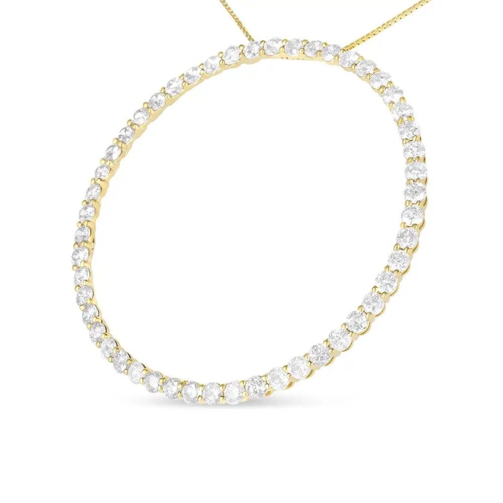 4.0 Cttw Diamond Circle Pendant in 10K Gold-Plated Sterling Silver