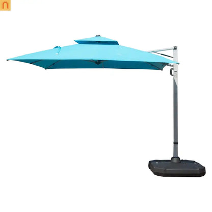 Patio Umbrella Cantilever Square Lake Blue 10 Ft UPF50 360 Rotation