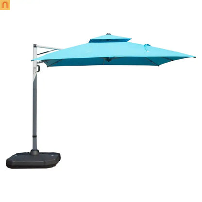 Patio Umbrella Cantilever Square Lake Blue 10 Ft UPF50 360 Rotation