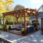 [10X12FT] Alora Premium Outdoor All-Season Backyard Patio Cedar Wood Gazebo Pergola With Arched Roof (SAK42915)
