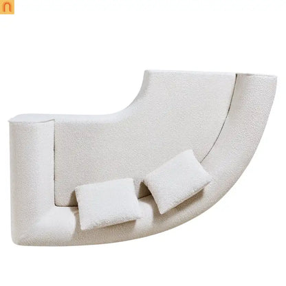 Sectional Sofa Curved L-Shape High-Density Foam Almond 4 Seat 110 In